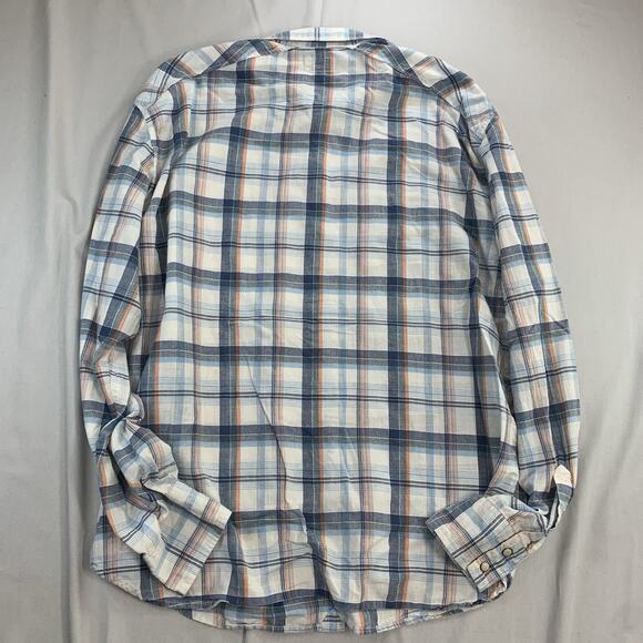 LUCKY BRAND California Fit Long Sleeve Button Up Pearl Snap Shirt Mens XXL Blue - Picture 6 of 8